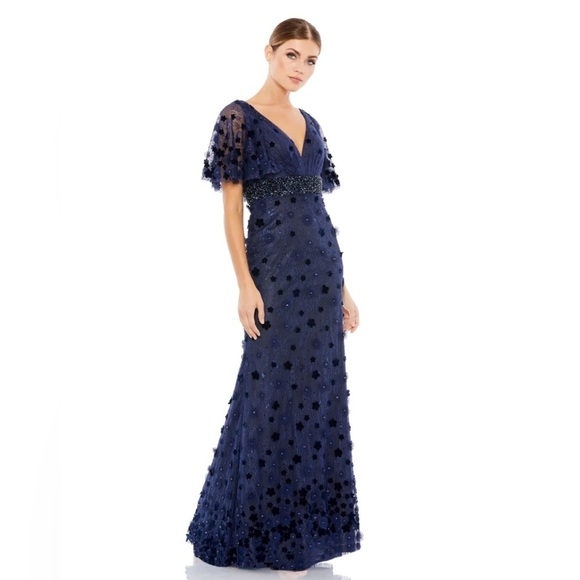 Mac Duggal 67712 NWT EMBELLISHED FLORAL GOWN - Picture 1 of 8